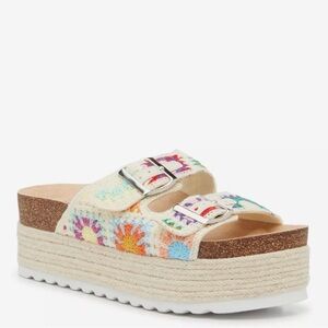 Dirty Laundry Pretends Platform Sandals Natural Ivory/Multicolor
